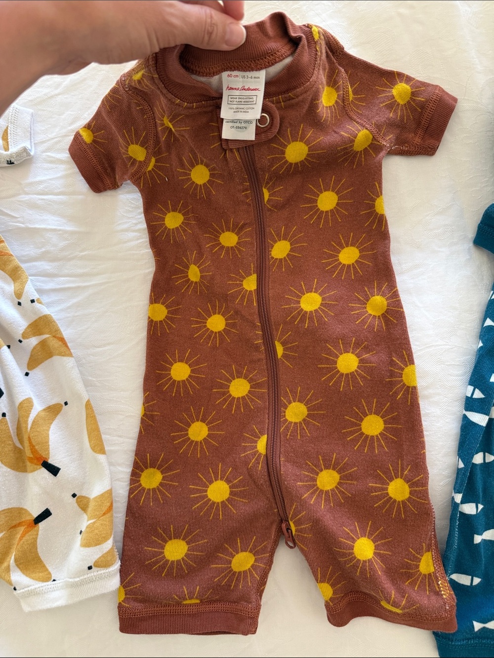 Hanna Andersson Brown One-Piece with Yellow Sun Print